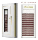 Cílios Decemars Marrom Volume Brasileiro Fio Yy 8.14 mm Marrom