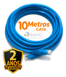 Cabo De Rede Cat6 10 Metros 10m Ethernet Lan Giga Rj45 Crimpado Boyu Cell