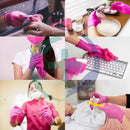 Luvas descartáveis UniGloves Clássico cor rosa tamanho PP de látex com pó x 100 unidades