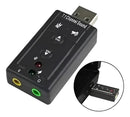 Placa De Som Usb 7.1 Adaptador De Audio P2 Fone Pc Notebook Cor Preto