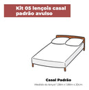 Kit 5 Lençol De Casal Padrão Com Elástico  Sortidos