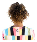 Cabelo Organico Coque Cacheado Curto Afro Puff Com Regulador Cor Castanho Com Californiana Mel cor T1B/27