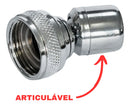 Rieti Bico Adaptador Articulado Arejador Prolongador Extensor Torneira Tanque Jardim cor prateado cromado metal 3/4
