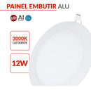 Painel Led Alu 12w 3000k Emb. Redondo 110v/220v 17cm Avant