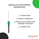 Agulha Multipla Coleta Sangue A Vacuo 25x8 21g Uniqmed Verde