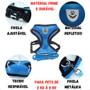 Coleira Peitoral Para Cachorro Pet Colete Refletivo + Guia Cor Vermelha Top Reflexível Tamanho da coleira M