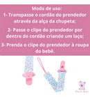 Kit 3 Prendedores De Chupeta Pietra Baby Bebê Menino Menina Cor Elefanfinho Confetti Coraçãozinho