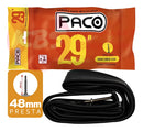 Câmaras de Ar Paco 29 Bico Fino Presta MTB 1.95-2.125 Goma Alta Resistência