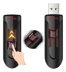 Pendrive SanDisk Cruzer Glide 64GB 3.0 Liso preto e vermelho