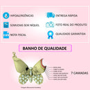 Conjunto Colar E Brinco Click Gota Pérola Folheado Ouro18k Dourado