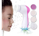 Escova Massageador Esponja Elétrica Facial Limpeza 5 Funções Cor Rosa e Branco