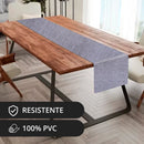 1 Caminho Trilho Mesa Impermeável Pvc Nápoli Cinza 42x140