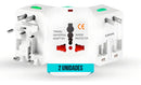 Kit 2 Adaptador Tomada Universal Para Viagens Internacional Funciona Em +150 Países Argentina Chile Peru Europa Estados Unidos China Japão Austrália Buenos Aires Gudeltec