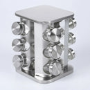 Porta Tempero Giratório Inox 12 Potes Vidro Dosador Cozinha