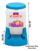 Kit Comedouro/bebedouro Peq. Automático 3 Litros Cães Gatos Cor Azul