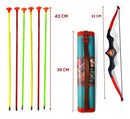 Arco Flecha Infantil C/ Bolsa Aljava Lançador De Dardos