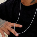 Cordão Corrente Prata 925 Grumet 70cm Escamada Fina 2mm Luxo Cor Prata 925 Legítima