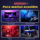 Luminária Astronauta Projetor Luz Galáxia Nebulosa Estrelas Cúpula Preto Estrutura Branco