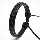 Kit 3 Pulseiras Masculinas Couro + Bolinha Preta Fos 18.5 cm