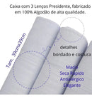 Lenço Algodão 100% Presidente Branco Tam. 39x39 Cx C/3 Unid