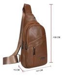 Bolsa Tiracolo Masculina Pochete Transversal Couro Ombro Top Cor Marrom