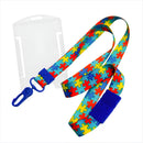 01 Cordão Autismo/autista Com Trava De Seguranç Quebra Cabeça