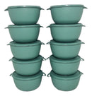 Kit Potes 1 Lt Bowl Redondo C/10 Tapuer Vasilha Plástica Verde