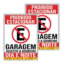 2 Placa Proibido Estacionar Garagem Guincho Lei 20x30cm