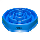 Comedor Cachorro Grande Interativo Lento Pote Ração Água Tigela Cor Azul
