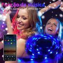 Fita Led 5050 Rgb 16 Cores Bluetooth Controlador 30d/m com controle App Ip65
