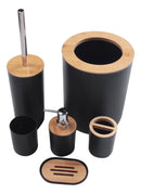 Conjunto Acessórios P Banheiro Lixeira Saboneteira 6 Peças Cor Preto