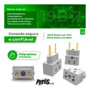 Kit 10 Adaptadores Tomada Universal Bob Esponja 10a/20a Pino Fino 3p Tipo T Ideal Para Casa, Escritório Ou Viagens