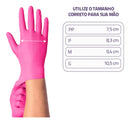 Luvas descartáveis UniGloves Clássico cor rosa tamanho M de látex com pó x 100 unidades