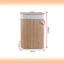 Cesto Bambu Jolitex retangular com tampa bege