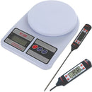 Balança Digital De Cozinha + Termômetro Culinário Tp101