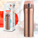 Garrafa Térmica 500ml Bebidas Quentes E Frias Cor Dourada Portátil Isolamento De Aço Inoxidável 304 Térmico Antiderrapante