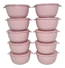 Kit Potes 1 Lt Bowl Redondo C/10 Tapuer Vasilha Plá Rosa-claro