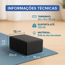 Kit c/ 2 Blocos de Yoga Para Exercícios Alongamento Pilates Meditação Tijolo Funcional Alongamento Ioga Cor Preto Jcanova Store