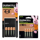 Carregador Duracell + 4 Pilhas Rec Aa + 4 Pilhas Aaa Rec