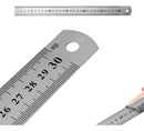 Régua De Metal 30cm Profissional Escola Artesanato Aço  Prata