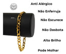 Kit Presente Masculino Relogio + Pulseira Aço Prova D'agua Cor Da Correia Dourado/preto