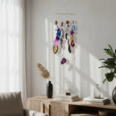 01 Mensageiro Sino Dos Ventos Ágata Com 7 Pedras Coloridas Colorido