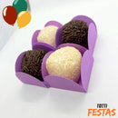 100 Forminhas Doces Porta Forminha 4 Pétalas Brigade Lilás