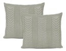 Kit 2 Capas De Almofada Decorativa Tricô 45x45 Cinza/Prata