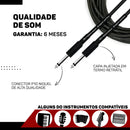 Kit 2 Cabo P10 P10 Mono Para Violão Guitarra Baixo 5m Metros