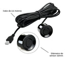 Kit Sensor De Estacionamento 22mm Preta Universal Ré Parachoque Traseiro Serve em todos carros Parachoque Plástico Visor Display Indicador Sonoro