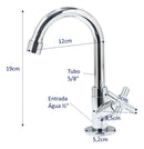 Torneira Lavatório Banheiro Bica Móvel Abs 1/4 De Volta Acabamento Cromado Cor Prateado