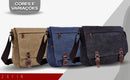 Bolsa Transversal Carteiro Pasta Para Notebook Lona Resistente Multifuncional Zafin Cor Marrom