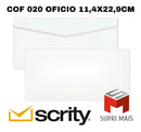 Envelope Carta Oficio 11,4x22,9cm Cof20 Cx. C/ 1000 Un Cor Branco Nome Do Desenho Cof 020