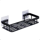 Kit 2 Suporte Porta Shampoo Sabonete Banheiro Adesivo Parede Sem Furos Box Luxo Cor Preto